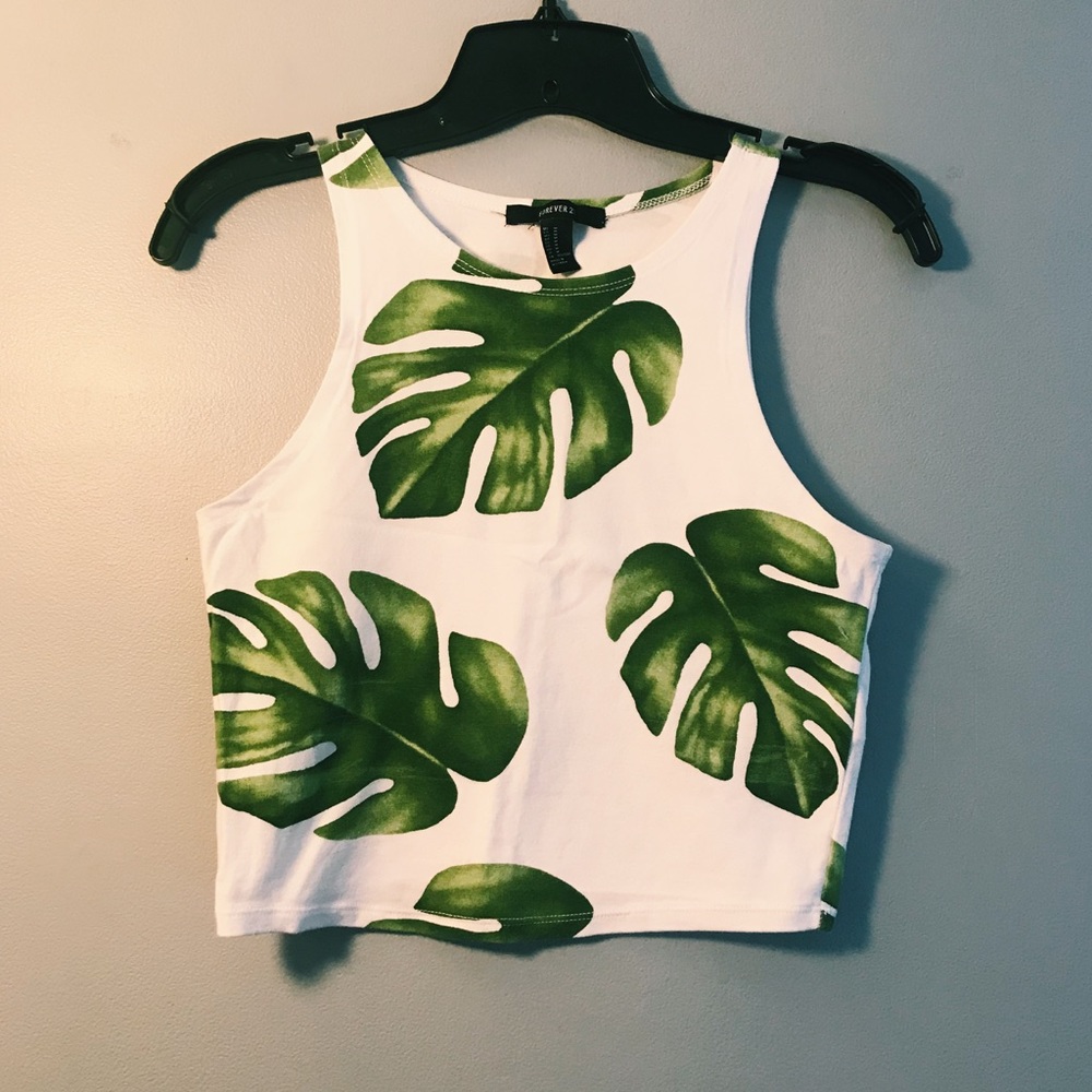 White Leaf Tank Top